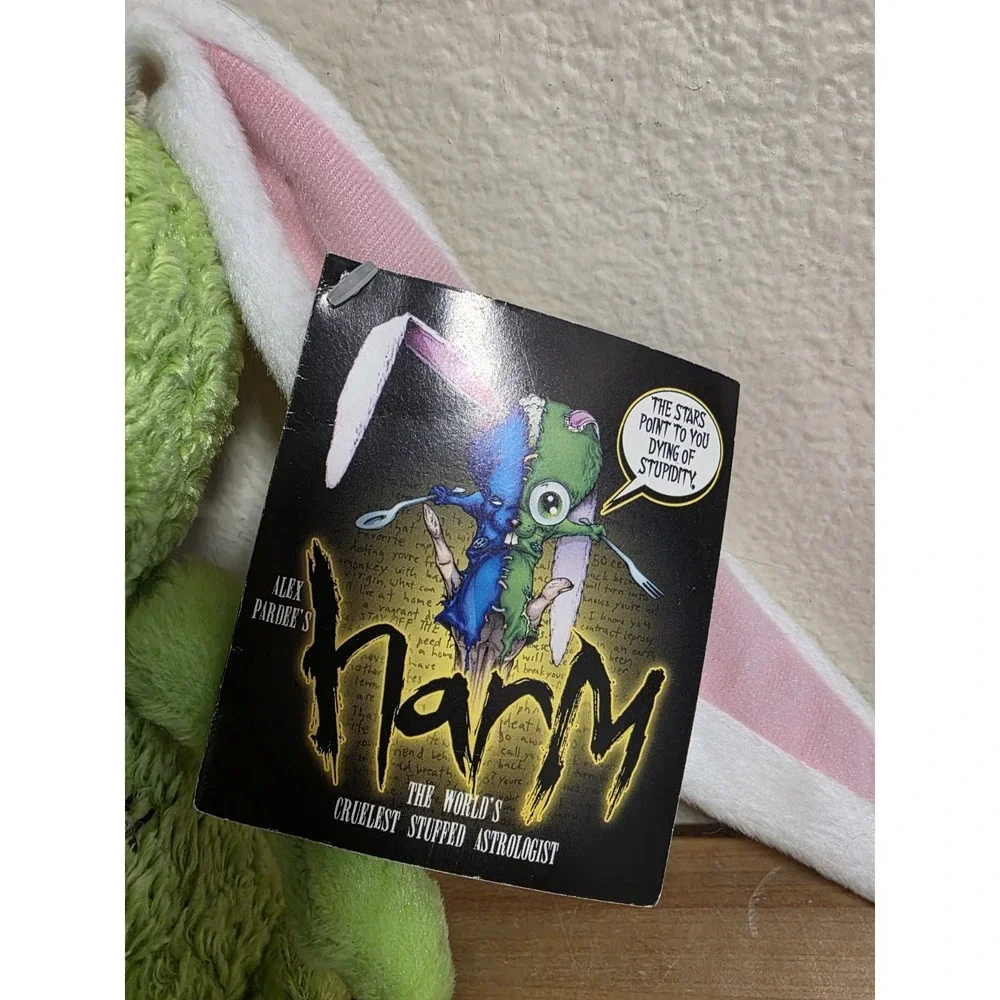 Alex Pardee's Harm Blue Green & Pink Plush Bunny 2003 With Tag Alex Pardee